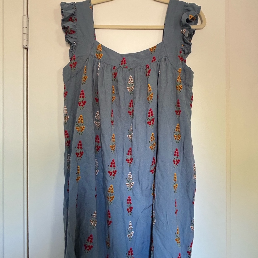Sunshine Tienda Tuckernuck Laura Blue Floral Tassel Mini Dress